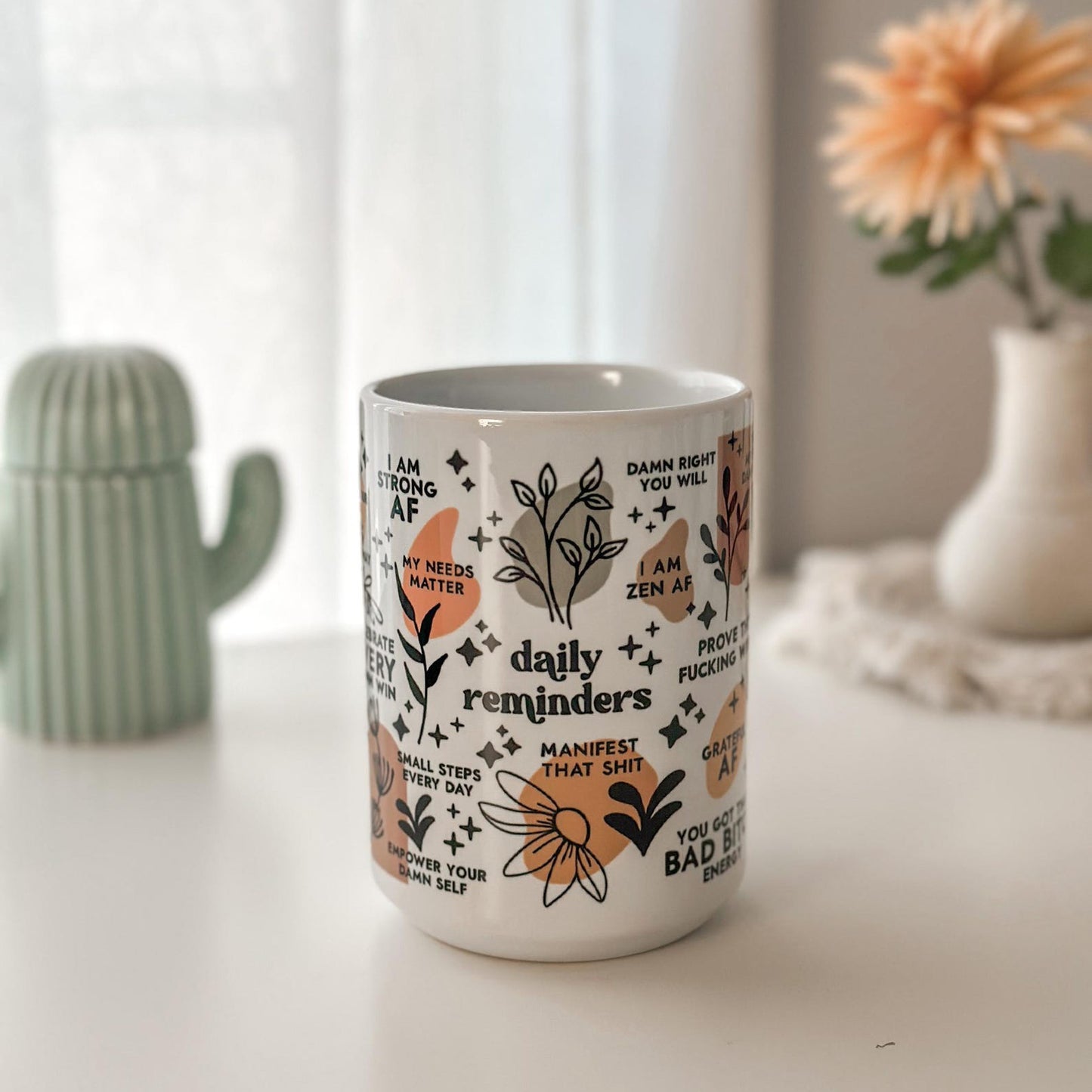 Personalized Daily Affirmations Mug – Empowering Affirmation Coffee Cup for Women