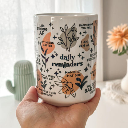 Personalized Daily Affirmations Mug – Empowering Affirmation Coffee Cup for Women
