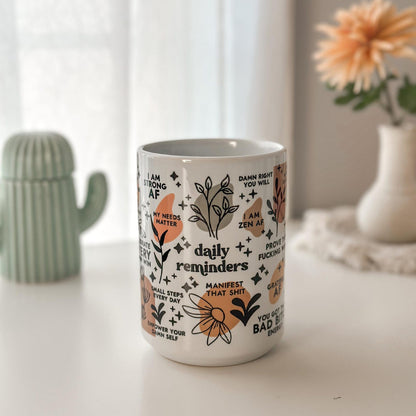 Personalized Daily Affirmations Mug – Empowering Affirmation Coffee Cup for Women